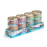 Weruva B.F.F. OMG Rainbow Road pack shows six flavors for varied feline meals.