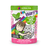 Weruva B.F.F. OMG tuna-lamb in gravy 3oz pouch — savory, high-moisture cat meal.