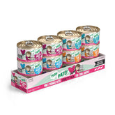 Weruva B.F.F. Play Pate Lovers Aw Yeah pack of 12 savory seafood patés for cats.