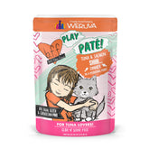 Weruva B.F.F. Play pate tuna-salmon closeup shows creamy texture ideal for picky eaters.