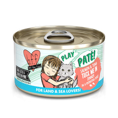 Weruva B.F.F. Play salmon-tuna pate close-up, creamy texture ideal for picky eaters.