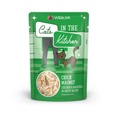 Weruva Cats in the Kitchen Chick Magnet packaging highlighting premium proteins and gravy for palatability