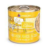 Weruva Cats in The Kitchen Chicken Frick A Zee 10oz can closeup for convenient multi-cat serving.