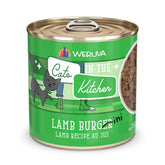 Weruva Lamb Burger-ini can front view for appetizing appeal.