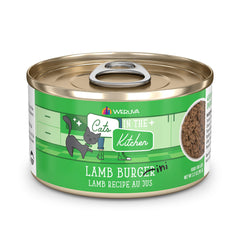Weruva Cats in the Kitchen Lamb Burger-ini can pack 24 offers convenient, premium protein portions.