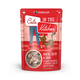 Weruva Cats in The Kitchen Mack Jack Sam Gravy pouch with omega rich fish for a glossy coat