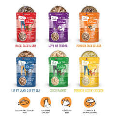 Weruva Cats in the Kitchen Pantry Party Pouch beef close-up, satisfying texture for meat-loving cats.
