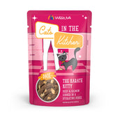 Weruva Cats in the Kitchen The Karate Kitty beef-salmon pate in a 3oz pouch, ready to serve.