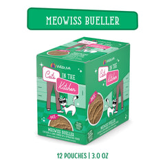 Weruva Meowiss Bueller slide-n-serve paté highlights cage-free chicken and grass-fed lamb.