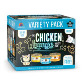 Weruva Chicken Lounge Paté Variety Pack box front for adult cats.