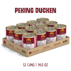 Weruva Classic duck chunks in gravy highlighting bite-sized protein portions