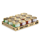 Weruva Just 4 Me poultry-free variety pack cans showing rotation-ready meals