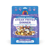 Weruva Dog Freeze Dried Steak Frites Dinner bag with sirloin tip for convenient mealtime