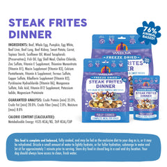 5.5oz Weruva Steak Frites Dinner packaging on display