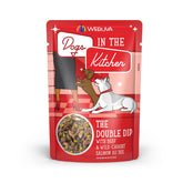 Weruva Dogs in The Kitchen Double Dip beef-salmon au jus pouch, protein-packed flavor boost