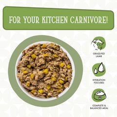 Weruva Dogs in The Kitchen packaging graphic showcases premium protein blend.