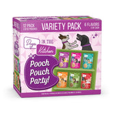 Weruva Dogs in the Kitchen Pooch Pouch Party pack shot for dogs who love variety.