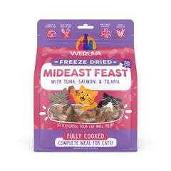 Weruva Mideast Feast tilapia cubes for protein-packed feeding.