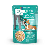 Weruva Funk in the Trunk chicken shredded pouch close-up showing easy-to-serve texture