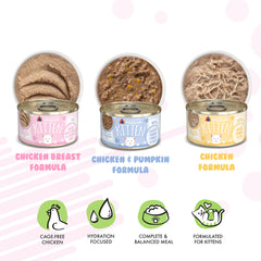 Weruva grain-free formula visible, supporting grain-free feeding