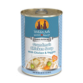 Weruva Grandma's Chicken Soup teal pack cans for easy dog meals