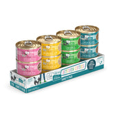 Weruva Kitchen Cuties variety pack display with premium proteins for cats