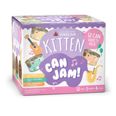 Weruva Kitten Can Jam! box shows variety flavors for growing kittens' balanced meals.