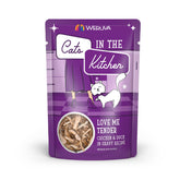 Weruva Love Me Tender pouch showing chicken and duck in gravy for cats