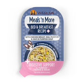 Weruva Meals n More Bed and Breakfast pack label for convenient 12-cup meals.