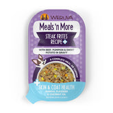 Weruva Meals 'n More steak frites dinner cup, 3.5oz, pack of 12, complete daily meal option with moisture