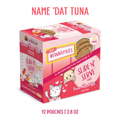 Weruva Name Dat Tuna pate close-up shows creamy texture for easy feeding.