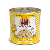 Weruva Paw Lickin' Chicken 12-pack cans, convenient daily meals for cats.