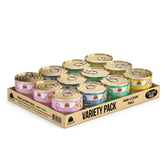 Weruva Paw Lickin' Pals variety pack of 24 cans displayed for multi-cat homes