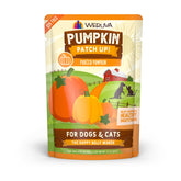 Weruva Pumpkin Patch Up! 12-pack pouch on shelf, convenient single-serve for pet fiber support.