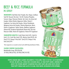 Weruva Puppy serving in bowl, enticing texture ideal for picky eaters.