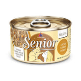 Weruva Senior Cat Food chicken in gravy 3oz can closeup highlights lean protein options for aging cats.