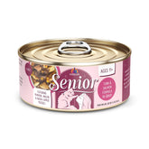 Weruva Senior Cat Food tuna-salmon-gravy can pack eight showing premium proteins