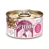 Weruva Senior Cat Food tuna-salmon-in-gravy 3oz can: protein-rich meal in gravy for seniors.