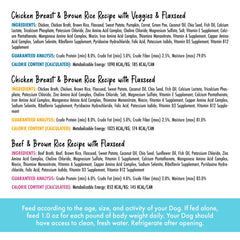 Fish oil and ginger in Weruva Shiny Coat recipes to support coat health.