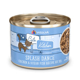 Weruva Splash Dance can front with chicken and ocean fish au jus for cats