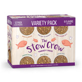 Weruva Stew Crew 3oz pouch front view, ready to serve cat meal.