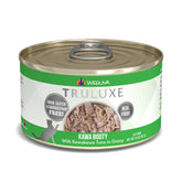 Weruva Truluxe Kawa Booty tuna in gravy can label, high-quality protein emphasis.