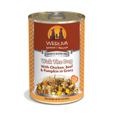 Weruva Wok The Dog can with chicken and beef in gravy for a tasty, protein-rich meal.
