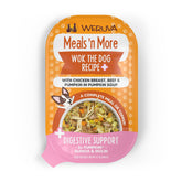 Weruva Wok The Dog Plus cup with chicken and pumpkin for digestive-friendly hydration.