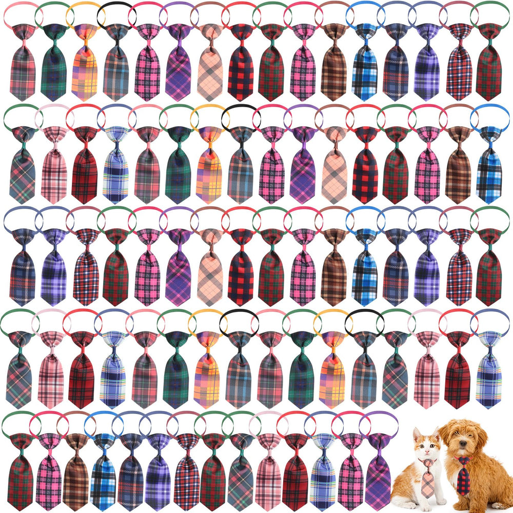 Wesiti plaid dog tie set 80 pcs for stylish daily wear, easy matching