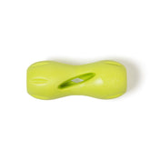 West Point brand West Paw Qwizl treats-dispensing toy for mental enrichment and longer bully-stick play.