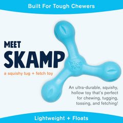 West Paw Zogoflex Air Skamp hollow core close-up showing squishy texture.