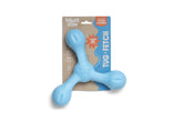 West Paw Zogoflex Air Skamp tug-of-war stick aqua blue for durable fetch and bite.