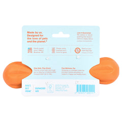West Paw Zogoflex Hurley bone in bright tangerine for visibility.