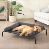 WESTERN HOME cooling elevated dog bed with breathable mesh center for hot days indoors or outdoors.
